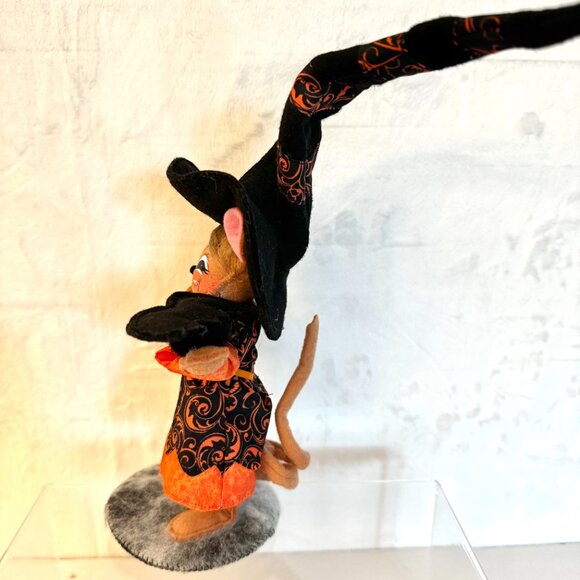 Annalee Mouse Doll 6" Halloween 2017 Swirl Witch with Bat - Picture 6 of 11